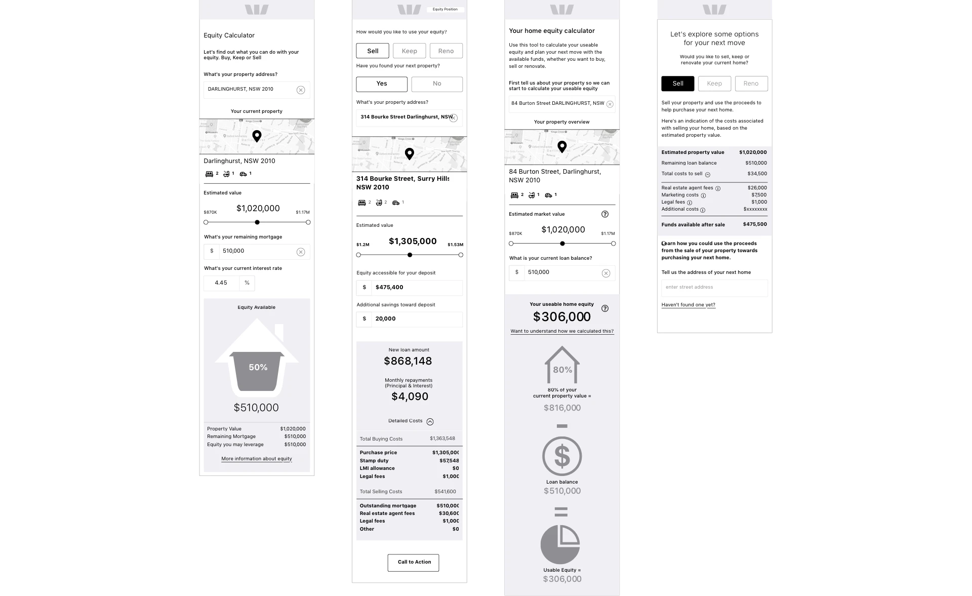 Interactive prototype used for lean user testing and validation.