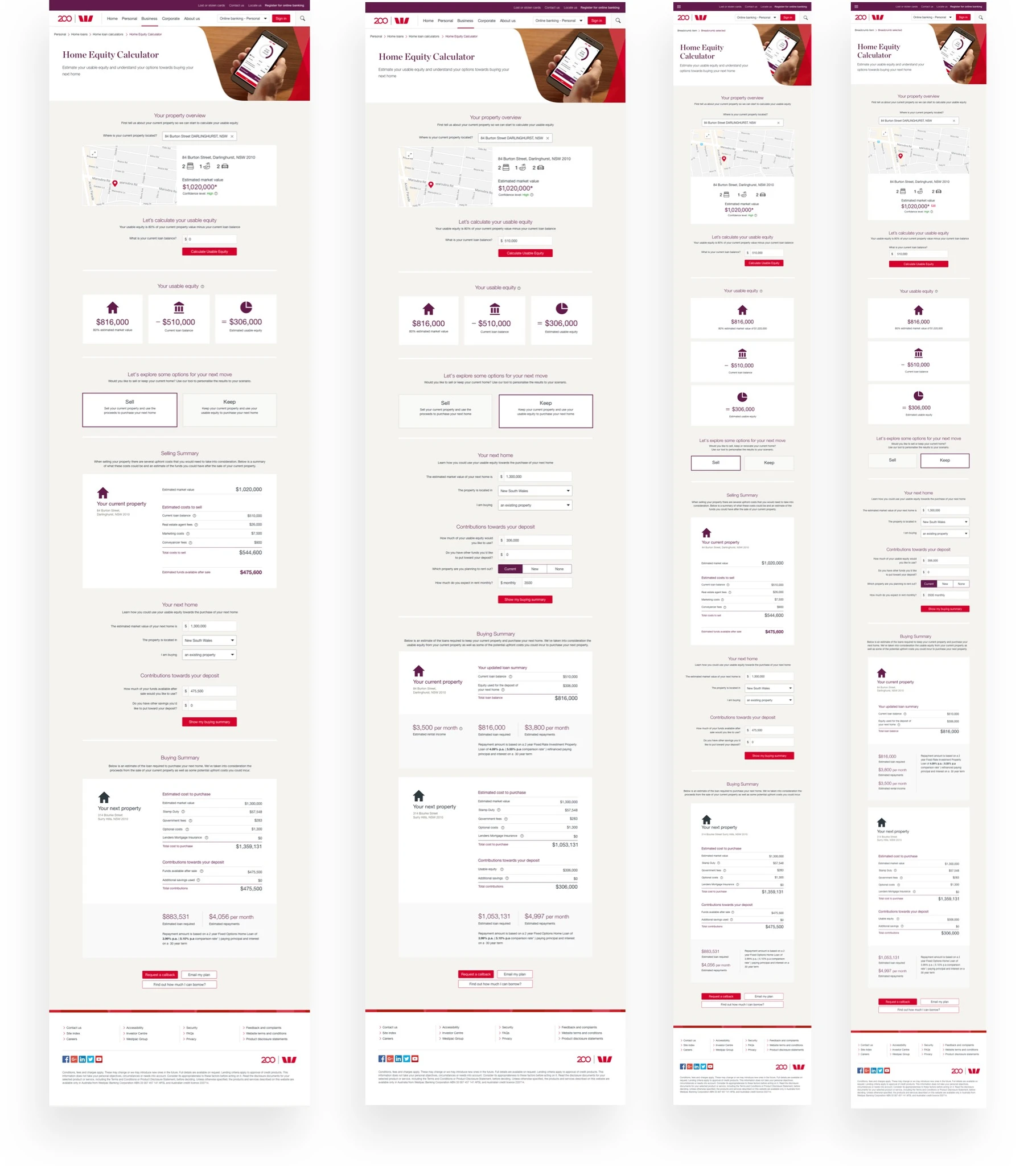 Final visual design of the Next Move tool, refined for developer handover.